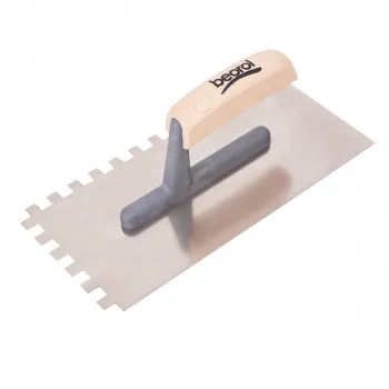 Gleterica Inox, nazubljena 10x10mm, kratka osnova drvena drška