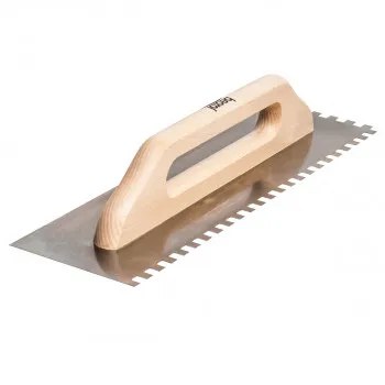 Gleterica Inox, 480x130mm nazubljena 10x10mm drvena drška