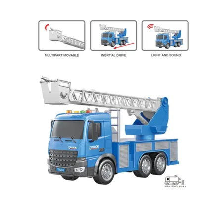 MAGAZA KAMION PLAVI DIZALICA 1:18 MAGZY WHEELS SVJETLO I ZVUK