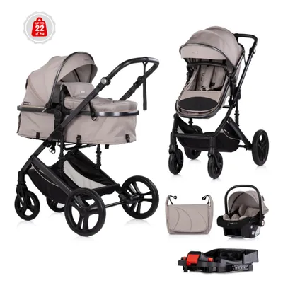 CHIPOLINO KOLICA AMORE LATTE 3U1 KKAM02603LA + BAZA ZA AUTOSJEDALICU AMORE,AURA,VISTA,MARBELLA STKBS0251AA