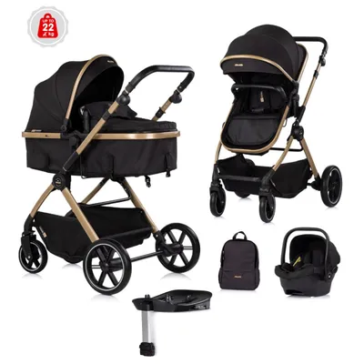 CHIPOLINO KOLICA PEARL NOIR KKPE02601NO I AUTOSJEDALICA PEARL NOIR STKPE0261NO I BAZA ZA AUTOSJED