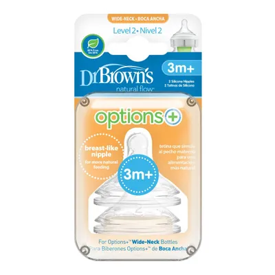DR BROWNS OPTIONS+ SILIKONSKA CUCLA ZA WIDE NECK FLASICU VEL.2 2UPAK.WN2201