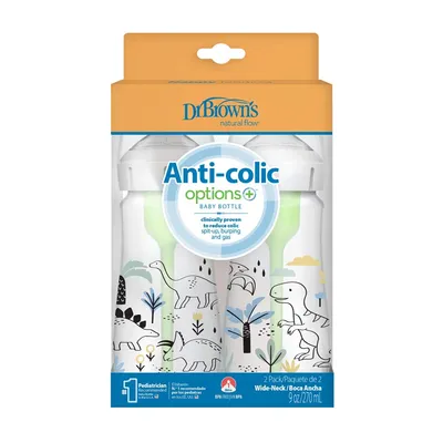 DR BROWNS PLASTICNA OPTION + FLASICA 270ML WB92026 2 U PAKOVANJU DINOSAURUS