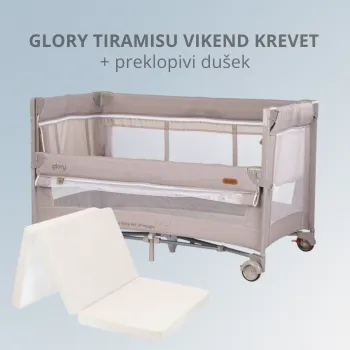 CHIPOLINO VIKEND KREVET GLORY TIRAMISU KOSIGL2501TR I PREKLOPIVI DUSEK LIGHT GREY 31107020048