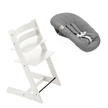 STOKKE STOLICA ZA HRANJENJE TRIPP TRAPP WHITE I BEBI SET TRIPP TRAPP ANTHRACITE