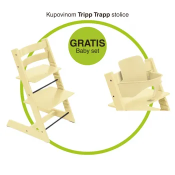 STOKKE STOLICA ZA HRANJENJE TRIPP TRAPP I BABY SET 6+ LEMYELLOW 100148