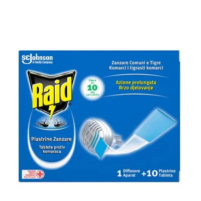 Raid električni aparat za zaštitu od komaraca +10 tableta