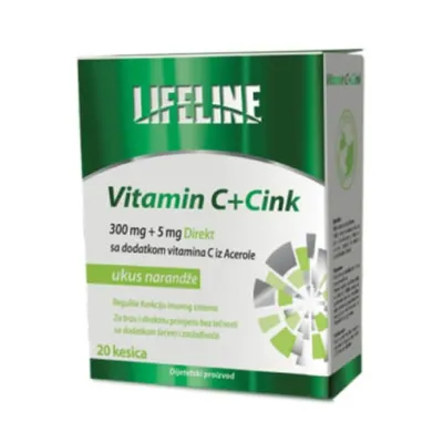 Lifeline vitamin C + cink direkt 20 kom.