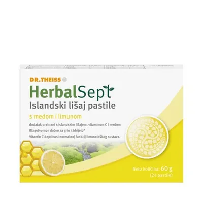 Dr.Theiss Herbalsept pastile islandski lišaj, med i limun 24 kom.