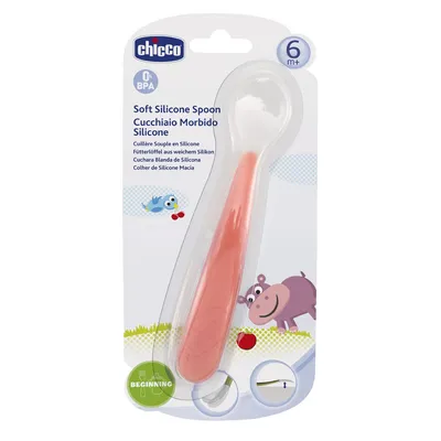 CHICCO MEKANA SILIKONSKA KASIKA 6M PLUS CRVENA
