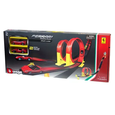 BURAGO FERRARI DUAL LOOP PLAYSET 1 43