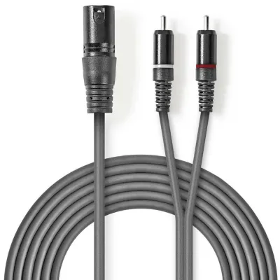 Audio kabal XLR 3-Pin 2xRCA 1.5m