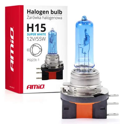 Auto sijalica halogena H15 super bijela AMIO