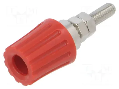 Banana konektor ženski ugradni PK110RT 4mm crveni