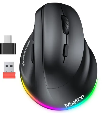 Ergonomski punjivi bežični bluetooth miš za dešnjake MEETION BTM010R crni
