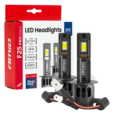 Auto sijalica H1 Pro LED 6000K Black Full Canbus AMIO