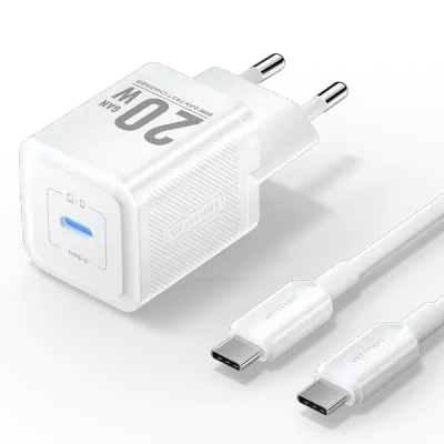 Punjač USB-C 20W sa USB-C kablom 1m VENTION bijeli