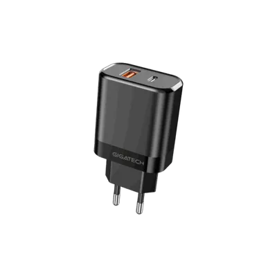 Punjač USB-A USB-C 25W GIGATECH NXC250 crni