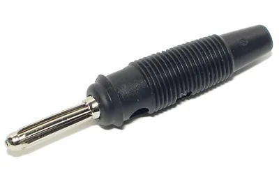 Banana konektor muški 4mm crni