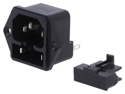 Napojni konektor C14 ugradni 10A 250VAC 4304.6015