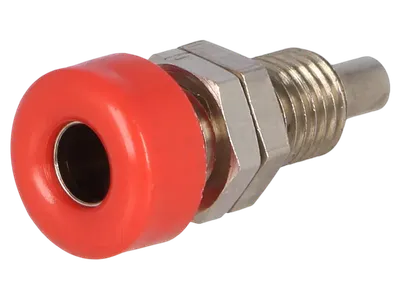 Banana konektor ženski ugradni 4mm BU403NI-RT crveni