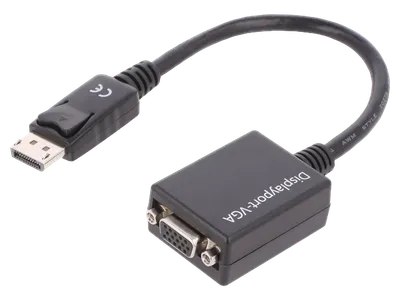 Adapter DisplayPort 1.2 na VGA 15cm crni