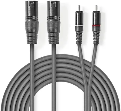 Audio kabal 2x XLR 3PIN na 2x RCA 3m NEDIS COTH15210GY30