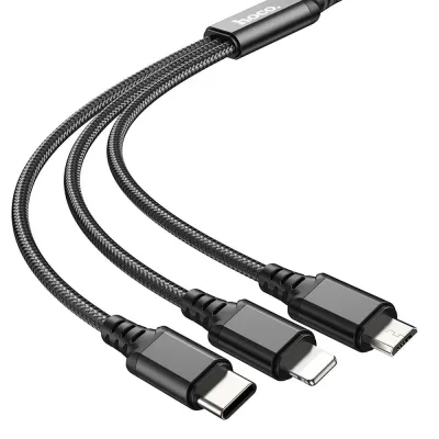 Kabal USB-A na Lightning USB-C Micro USB HOCO 3u1 1m