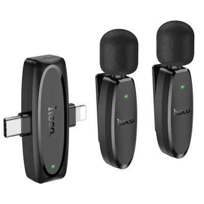 Bežični mikrofon bubica sa Lightning i USB-C konektorom HOCO L15 SET 2/1