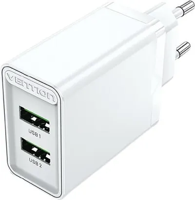 Punjač 2xUSB-A 18W VENTION bijeli