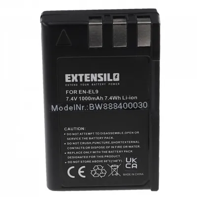 Baterija za fotoaparat Nikon EN-EL9 VHBW 7.4V 1000mAh