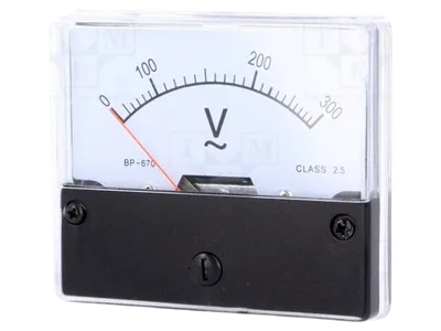 Analogni ugradni voltmetar 0-300V AC 70x60x30mm