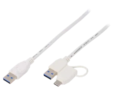 Adapter USB-A na USB-A i USB-C 2u1 1m