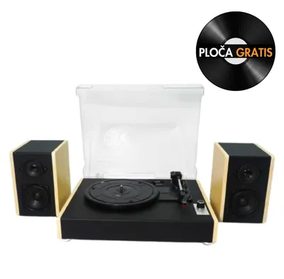 Retro bluetooth gramofon sa poklopcem i odvojenim zvučnicima  GM-234BT
