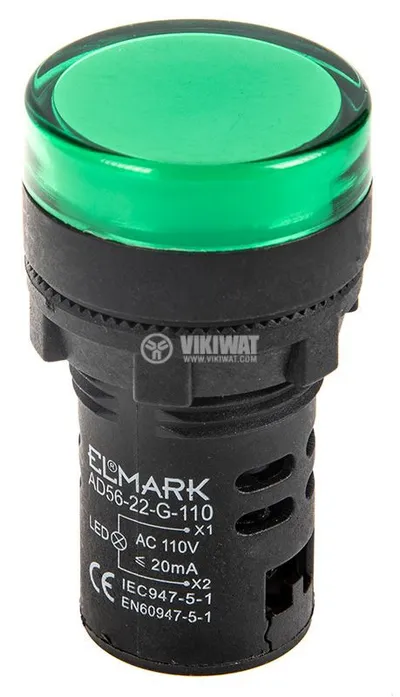 LED indikator 230V AD56D-22-PG-230 ELMARK zeleni