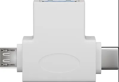 Adapter USB-A na micro USB/USB-C muški