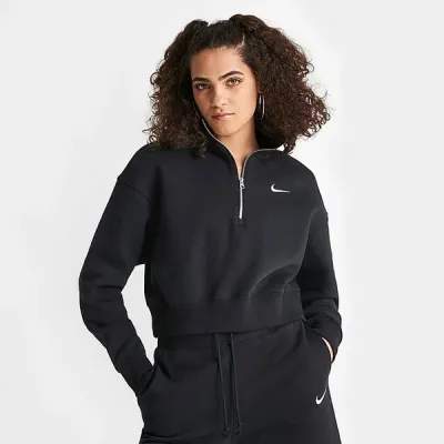 NIKE Z DUKS CRN W NSW PHNX FLC CROP QZ BLACK/SAIL