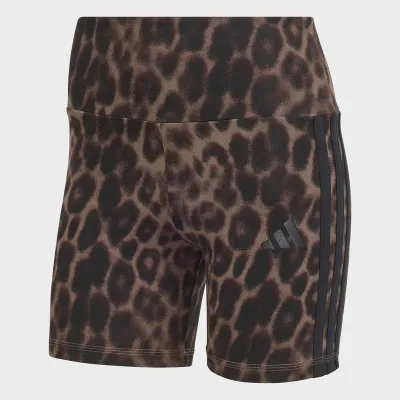 ADIDAS Ženski šorc ESSENTIALS LEOPARD PRINT BIKER SHORTS WITH 3S