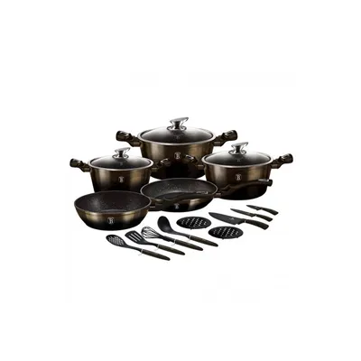 BERLINGERHAUS BH/7146 Set posuđa + kuhinjski pribor 17/1 Metallic Line Shiny Black Edition
