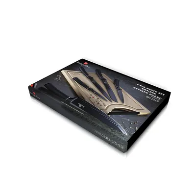 BERLINGERHAUS BH/2549 Set noževa 6 kom i daska bambus Black silver
