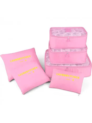 Set od 6 torbi za organizaciju prtljaga, fantastično rešenje za putovanja, pink