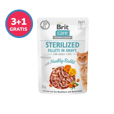 Brit Care Cat Pouch STERILIZED ‘Healthy Rabbit’, 85 gr