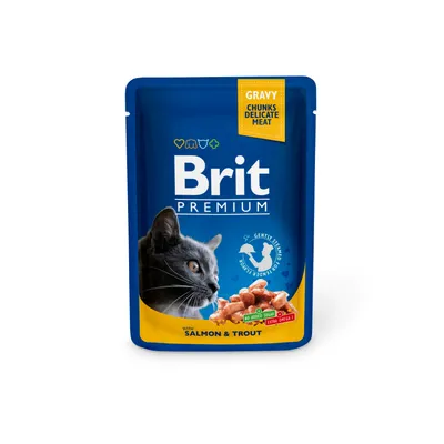 Brit Premium Cat Pouch, Salmon & Trout 100 gr