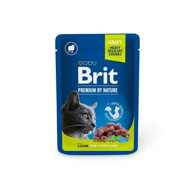 Brit Premium Sterilised Cats pouch ‘Lamb’, 100 gr