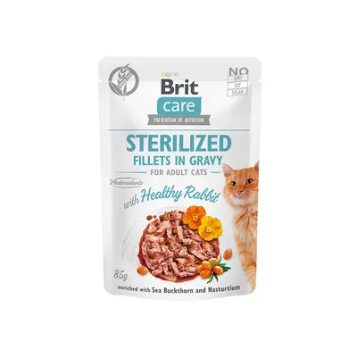 Brit Care Cat Pouch STERILIZED ‘Healthy Rabbit’, 85 gr