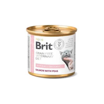Brit HYPOALLERGENIC CAT Konzerva, GRAINFREE Veterinary Diet, 200 GR