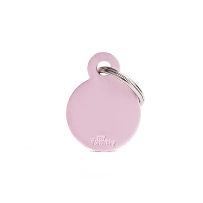 MYFAMILY ROUND ALUMINUM PINK S, Privjesak za graviranje, za ljubimce