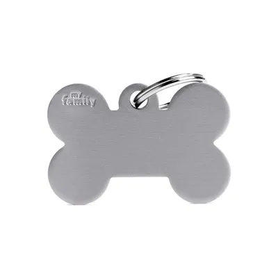 MYFAMILY BIG BONE ALUMINUM GREY, Privjesak za graviranje za ljubimce