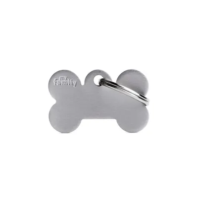 MYFAMILY BONE ALUMINUM GREY S, Privjesak za graviranje za ljubimce