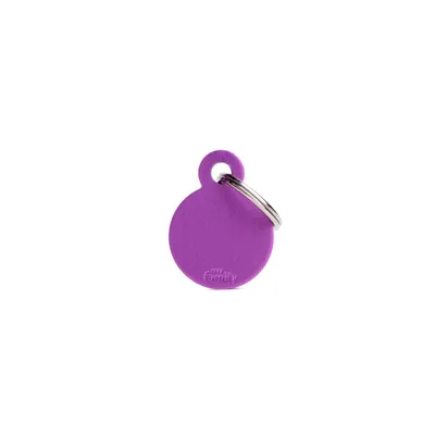 MYFAMILY ROUND ALUMINUM PURPLE S, Privjesak za graviranje za ljubimce